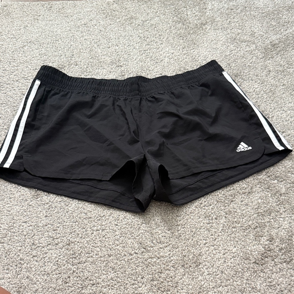 Adidas Women's Black and White Athletic Shorts